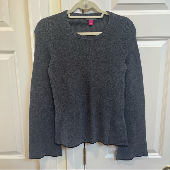 Vince Camuto Dark Grey Sweater With Black Trim - Picture 1 of 6